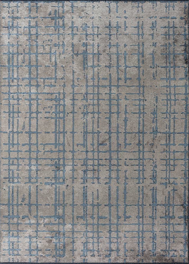 Ember Beige / Blue – Edition Collection · handgeknüpfter Designerteppich von NEGRA Zürich