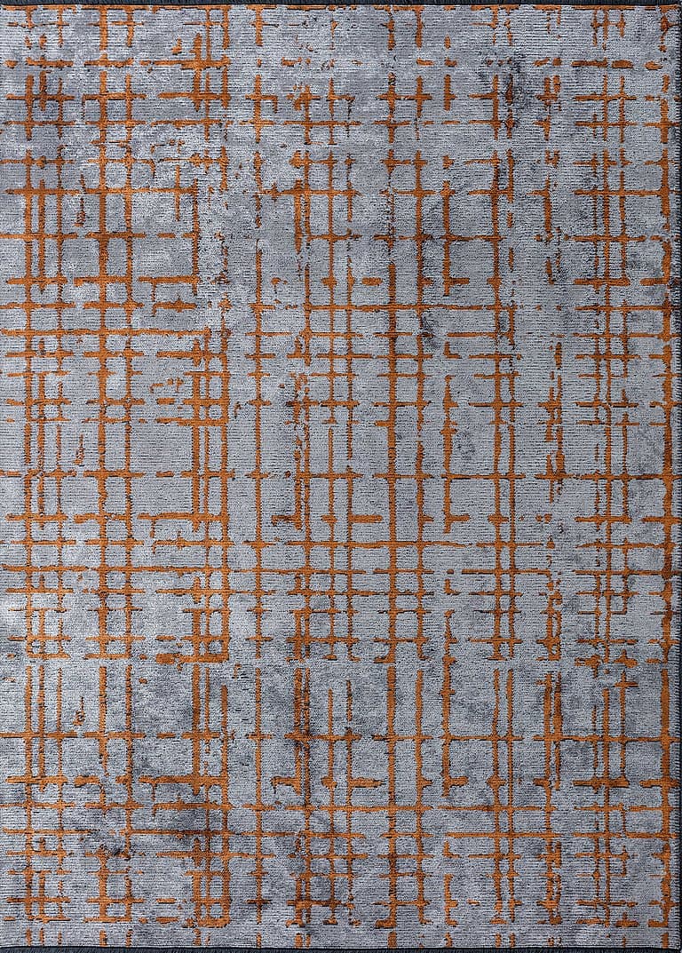 Ember Blue / Orange – Edition Collection · handgeknüpfter Designerteppich von NEGRA Zürich