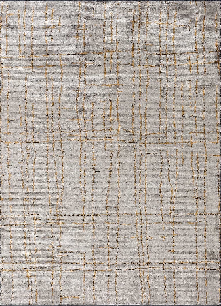 Vermora Grey / Gold – Edition Collection · handgeknüpfter Designerteppich von NEGRA Zürich