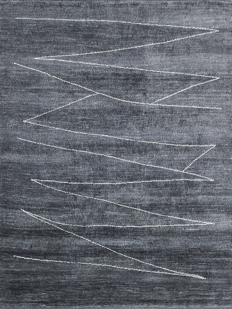 Graphic Charcoal – Nomadic Collection · handgeknüpfter Designerteppich von NEGRA Zürich