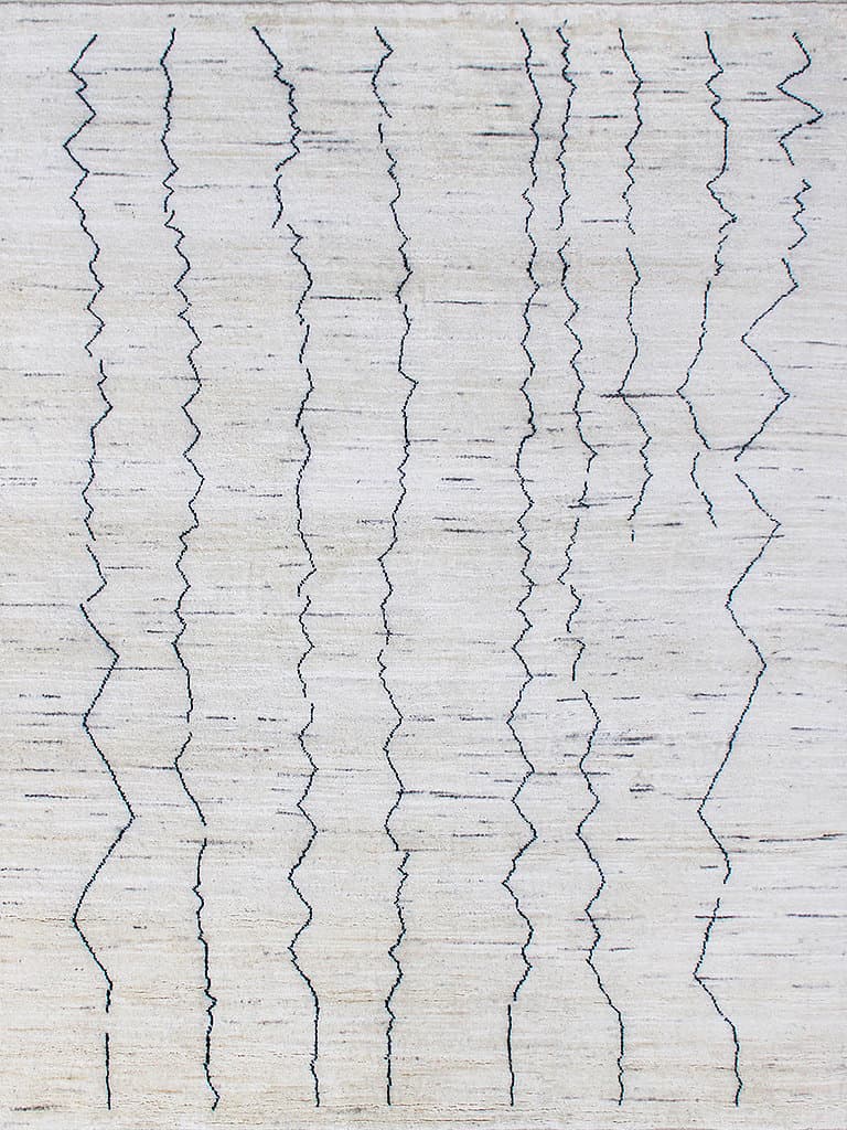 Graphic Ivory – Nomadic Collection · handgeknüpfter Designerteppich von NEGRA Zürich
