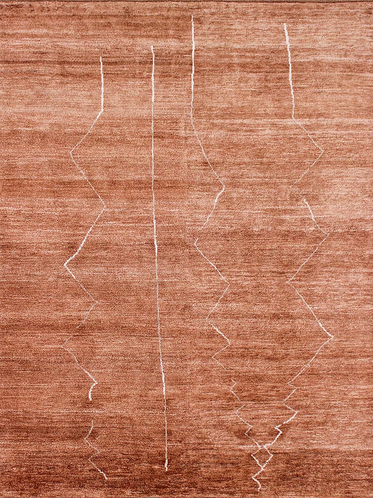 Graphic Rust – Nomadic Collection · handgeknüpfter Designerteppich von NEGRA Zürich