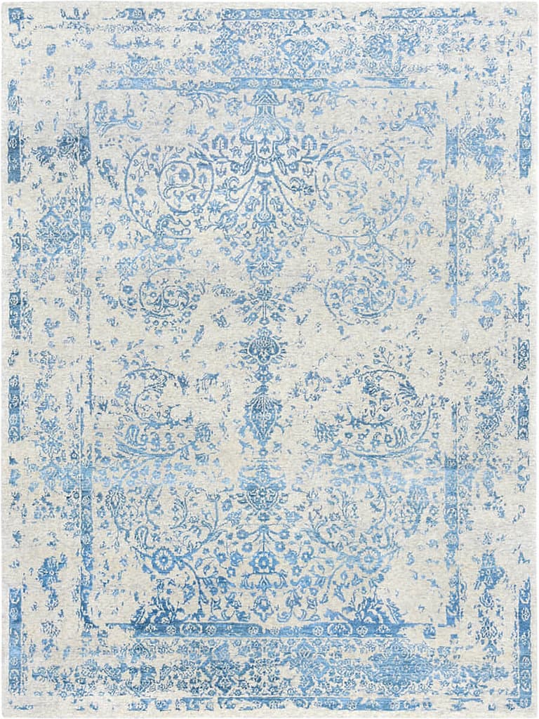 Lilian Blue – Skyview Collection · handgeknüpfter Designerteppich von NEGRA Zürich