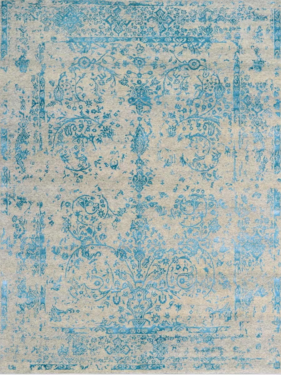 Lilian Turquoise – Skyview Collection · handgeknüpfter Designerteppich von NEGRA Zürich