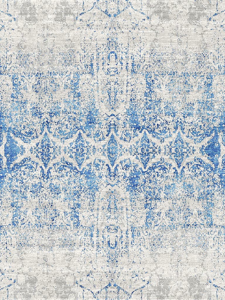 Sadaf Blue – Skyview Collection · handgeknüpfter Designerteppich von NEGRA Zürich