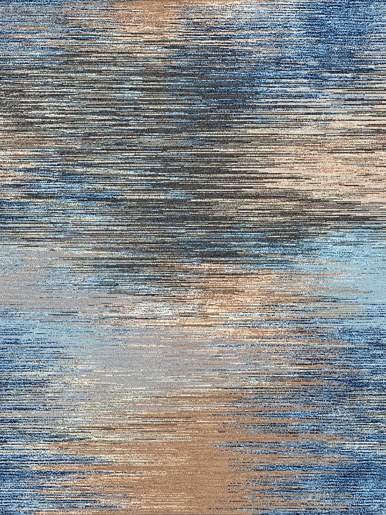 Sunset Blue / Beige – Skyview Collection · handgeknüpfter Designerteppich von NEGRA Zürich
