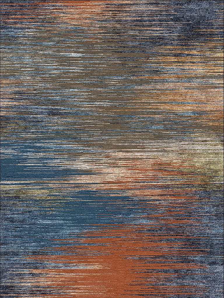 Sunset Blue / Orange – Skyview Collection · handgeknüpfter Designerteppich von NEGRA Zürich
