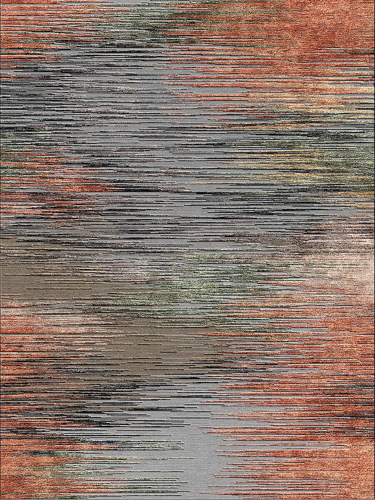 Sunset Orange / Grey – Skyview Collection · handgeknüpfter Designerteppich von NEGRA Zürich